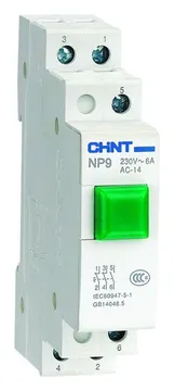 Кнопка модульная NP9-10/1 без подсветки 1НО зел. (R) CHINT 584052