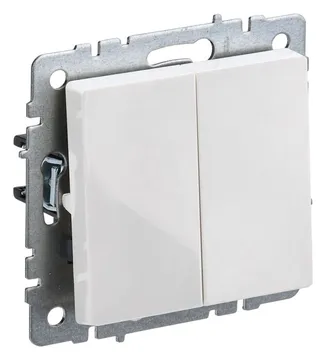 Выключатель проходной 2-кл. СП BRITE ВС10-2-6-БрБ 10А механизм бел. IEK BR-V22-0-10-K01