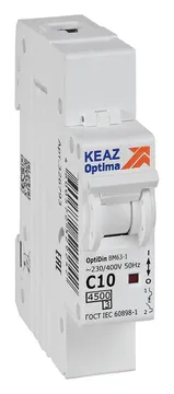 Выключатель автоматический модульный 1п C 10А 4.5кА OptiDin BM63-1C10-4.5-УХЛ3 КЭАЗ 326793