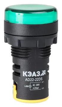 Лампа AD22DS(LED) матрица 22мм 230В зел. КЭАЗ 238693
