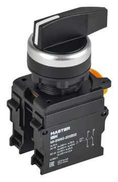 Переключатель 3 полож. 2НО возвратный длин. ручка MASTER IEK MI-SW60-20XB33-4-25-3-K02