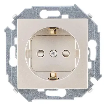 Розетка Simon 15 16А 250В 2P+E с заземл. Schuko защ. шторки винтов. клеммы механизм шампань Simon 1591443-034