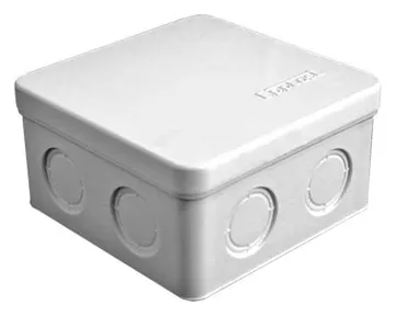 Коробка распределительная ОП 105х105х56мм IP54 7 выходов без гермовводов крышка защелкивающаяся сер. Epplast 105032