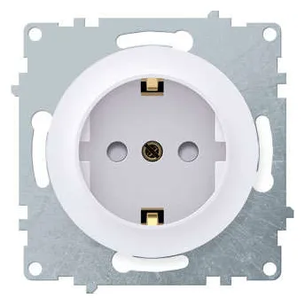 Розетка 1-м СП Florence 16А IP20 с заземл. защ. шторки винтов. контакты механизм бел. (1E10101300) OneKeyElectro 2172764