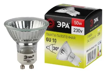 Лампа галогенная GU10-JCDR (MR16) -50W-230V ЭРА C0027386