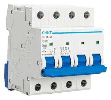 Выключатель автоматический модульный 4п C 50А 6кА NB1-63 (R) CHINT 179750