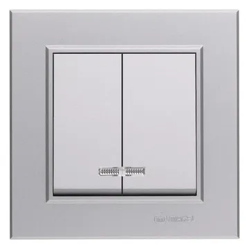 Выключатель 2-кл. СП Karea 10А IP20 сереб. Makel 56065003