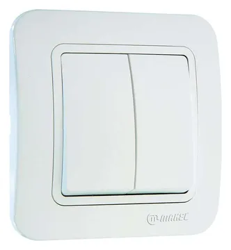 Выключатель 2-кл. 1п 1мод. СП Lillium 10А IP20 бел./бел. Makel 70003