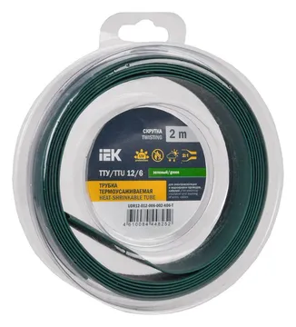 Трубка термоусадочная ТТУ нг-LS 12/6 зел. (уп.2м) IEK UDR12-012-006-002-K06-T
