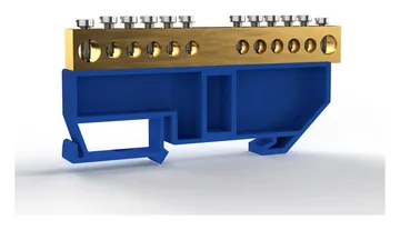 Шина нулевая на DIN-изоляторе 8х12мм 12 отвер. латунь TOKOV ELECTRIC TKE-BCB-812-12-DIN/N