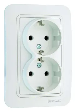Розетка 2-м СП Lillium 16А IP20 с заземл. бел./бел. Makel 70082