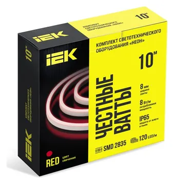 Комплект DIY (2835R120-8-IP65-220В 10м + драйвер) IEK LSR5-R-120-65-2-10-S0