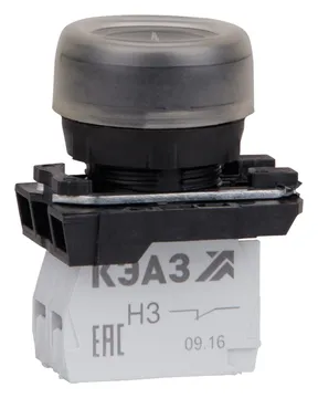 Кнопка КМЕ4602м черн. 0но+2нз цилиндр IP65 КЭАЗ 332056