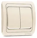 Выключатель 2-кл. СП Mimoza 10А IP20 крем./крем. Makel 25003