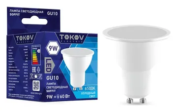 Лампа светодиодная 9Вт Soffit 6500К GU10 176-264В TOKOV ELECTRIC TKE-MR16-GU10-9-6.5K