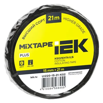Изолента Х/Б 15мм 21м MIXTAPE 5 IEK UIZ20-15-21-K02