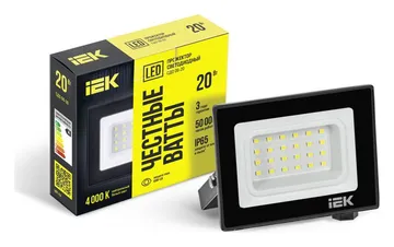 Прожектор светодиодный СДО 06-20 4000К IP65 черн. IEK LPDO601-20-40-K02